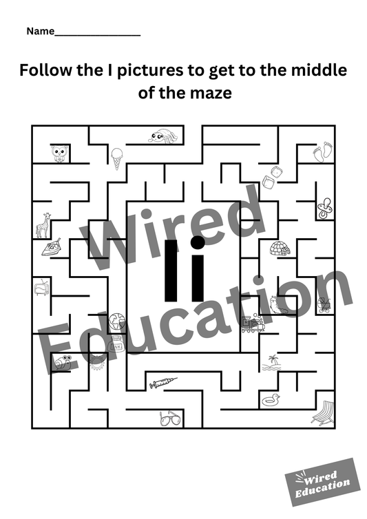 Letter I maze