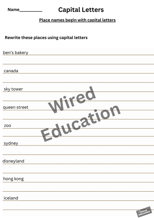 Capital letters (places)