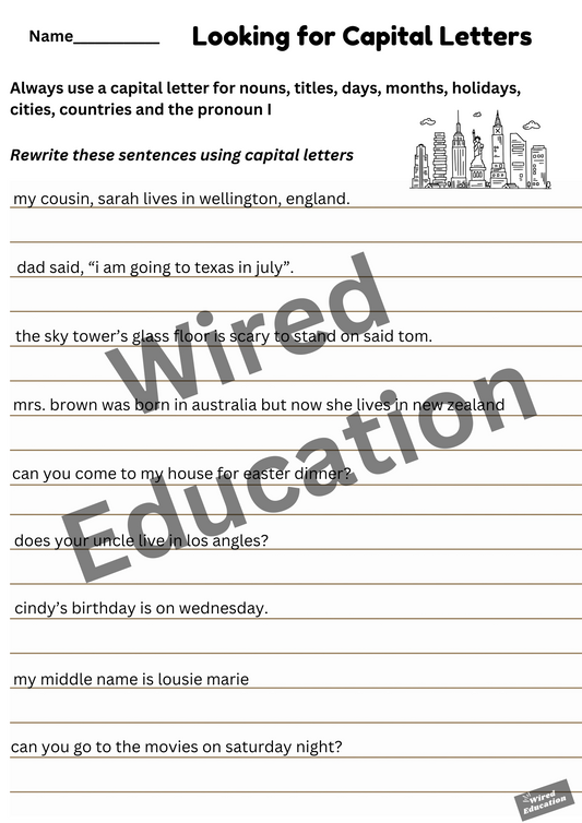 Looking for capital letters