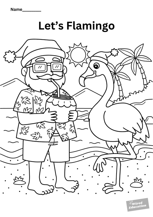 Colour in Lets flamingo
