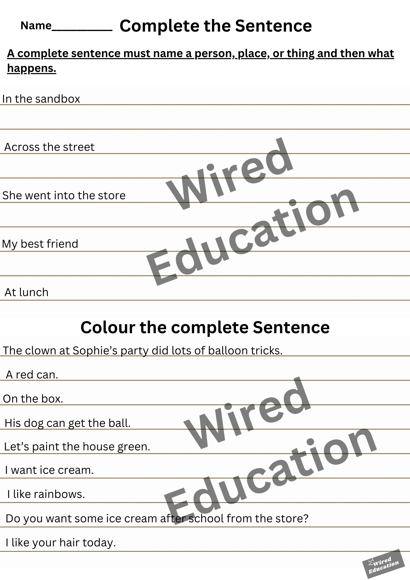 Complete the sentence