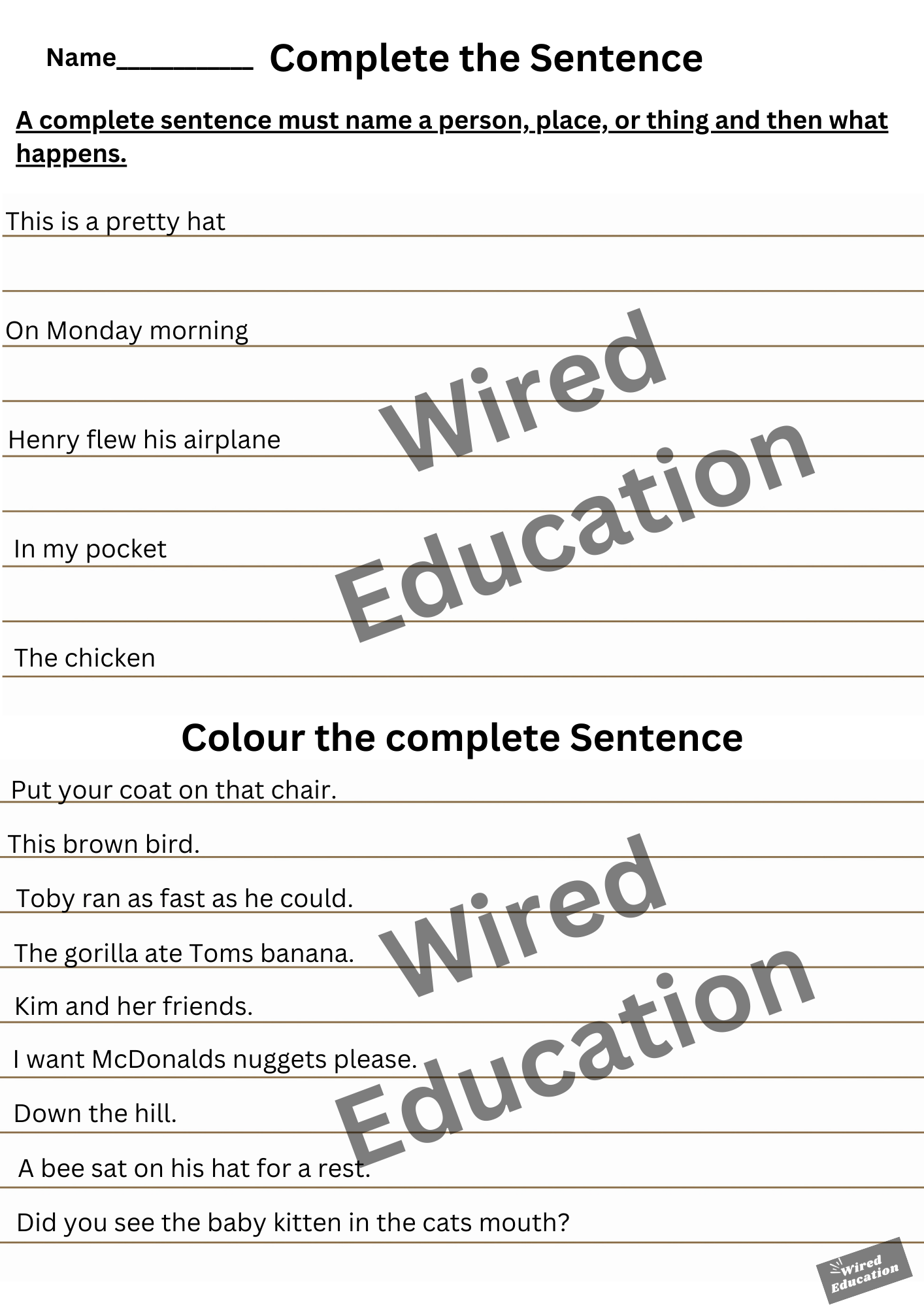 Complete the sentence