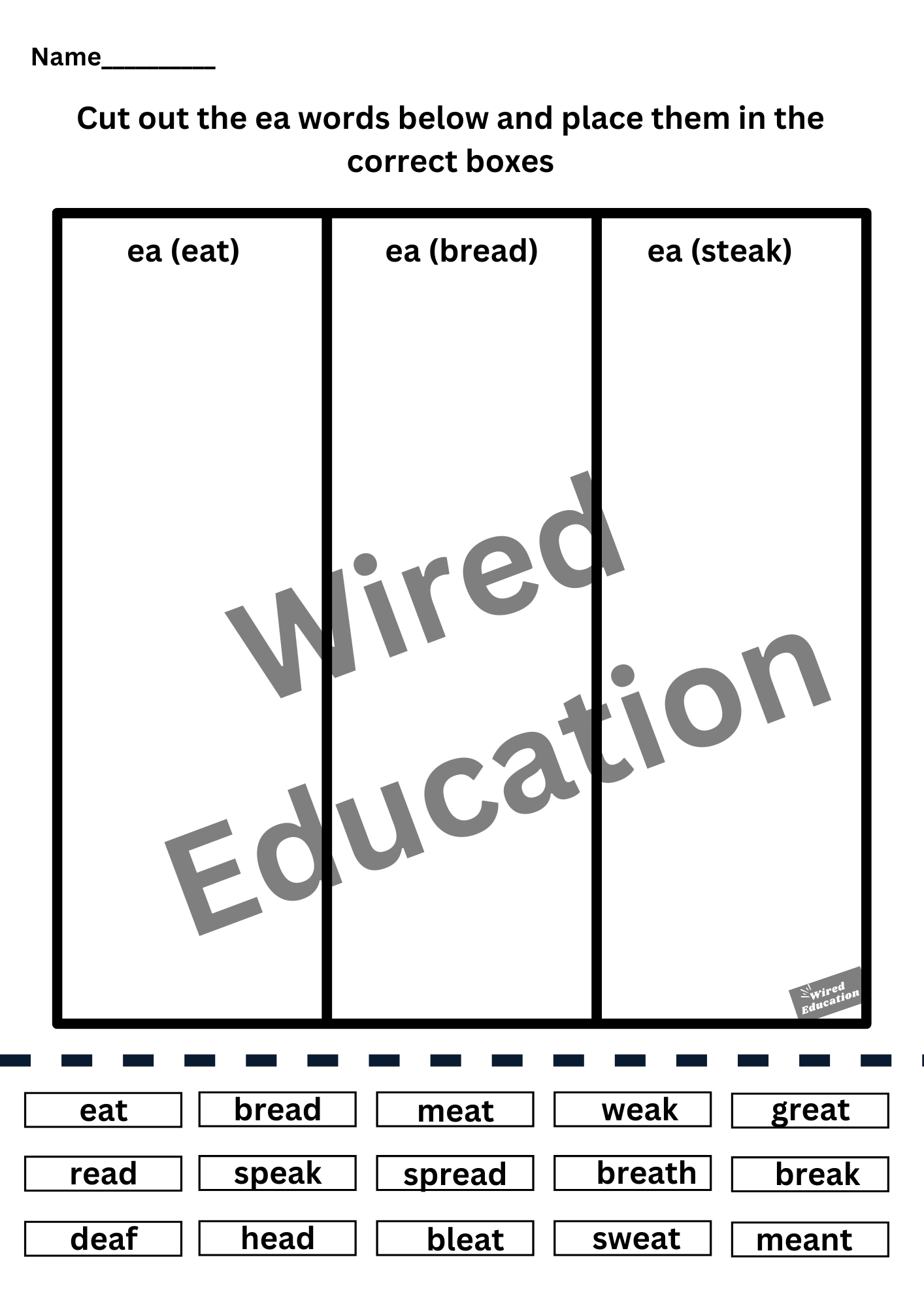 ea word sorting