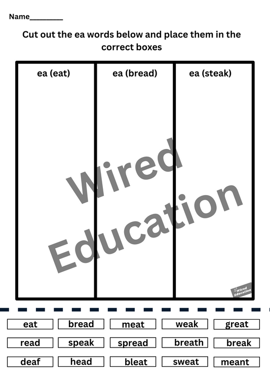 ea word sorting