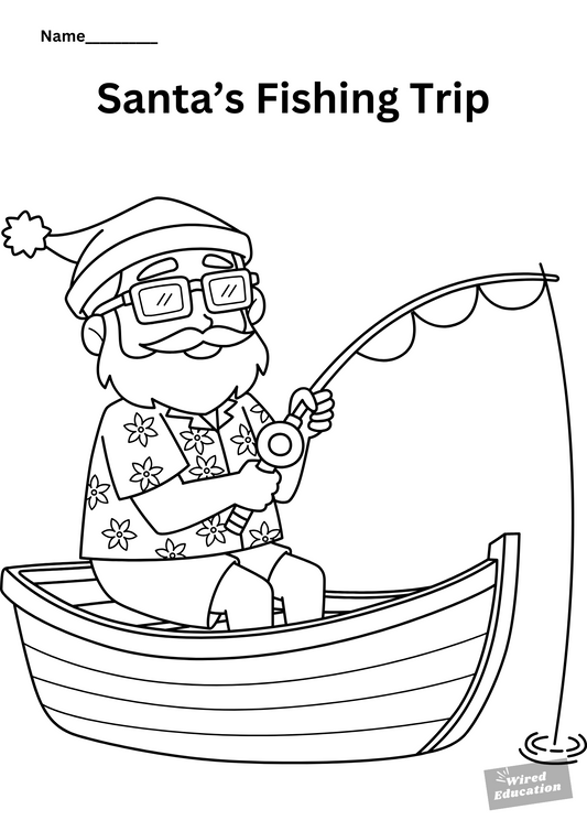 Colour in Santas fishing trip
