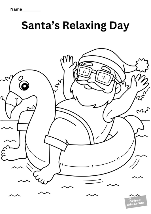 Colour in Santas relaxing day
