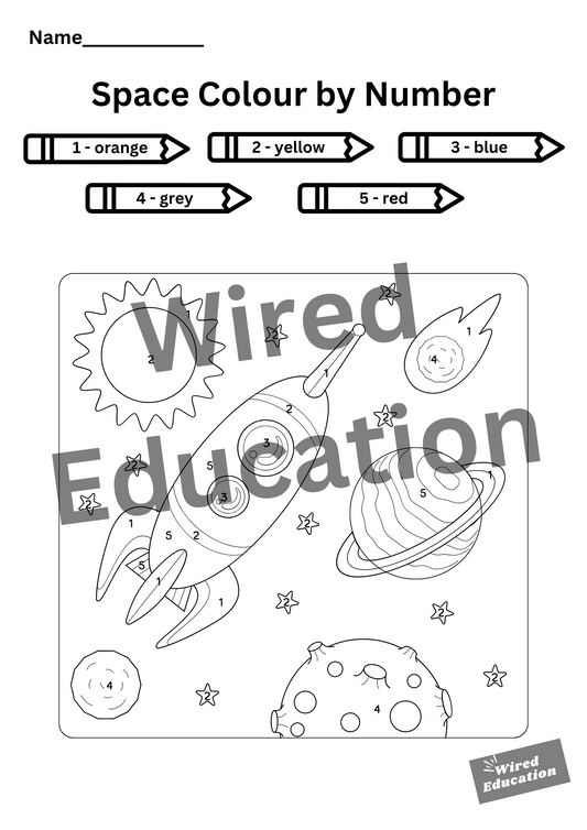 Space Colour by Number (to 5)