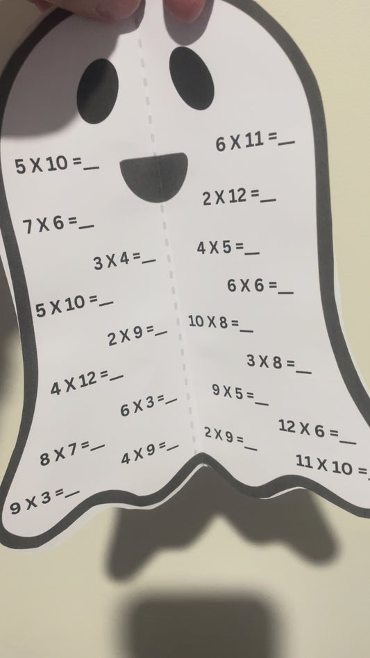 Times Table ghost paper craft